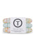 TELETIES Large Hair Ties - Garden Party, set of three large hair coils, light blue and white with pink and green detail