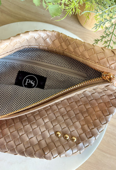 Pretty Simple Woven Westlyn Bum Bag in Taupe - Groovy's