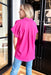 Fast Forward Button Up Top in Pink, hot pink short sleeve button up