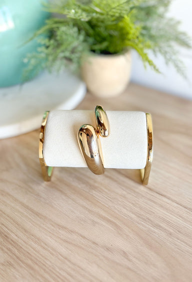 Give You Everything Bracelet, gold clamp bracelet with rounded edges