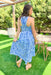 Island In The Sun Midi Dress, light blue and royal blue vertical and horizontal striped sleeveless dress with deep v-neck and pockets