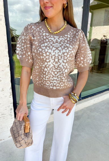 Split Decision Short Sleeve Sweater - Groovy's