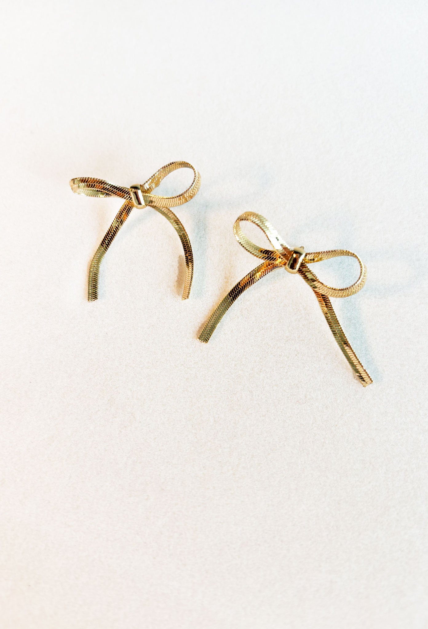 Bows & Kisses Earrings, gold bow post earrings 