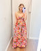 Forever Mine Floral Maxi Dress, Maxi dress featuring a vibrant colorful floral print, a front twist detail, and an open back with a tie closure