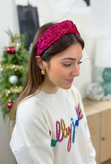 West Side Sparkle Headband in Pink