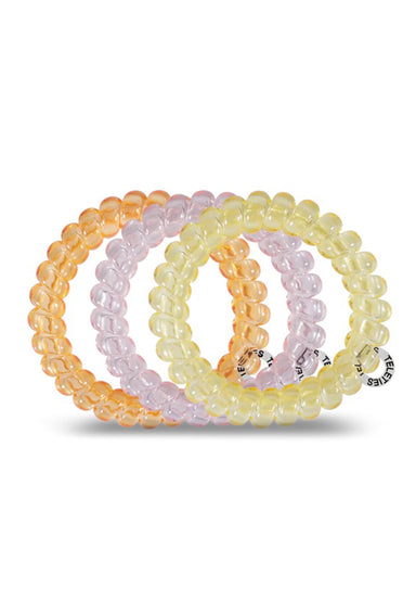TELETIES Large Hair Ties - Cozumel, set of 3, one yellow, one pink, one orange