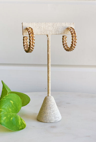 Gold Twisted Hoop Earrings, gold braided hoop earrings 