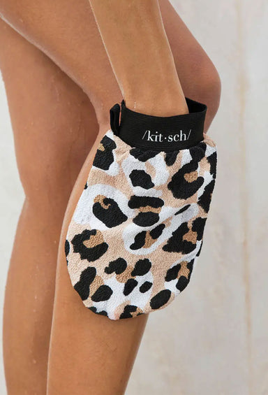 Kitsch Exfoliating Glove in Leopard, exfoliating glove, leopard print