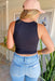 Ribbed High Neck Crop Top in Black, high neck, black, ribbed material, tank top