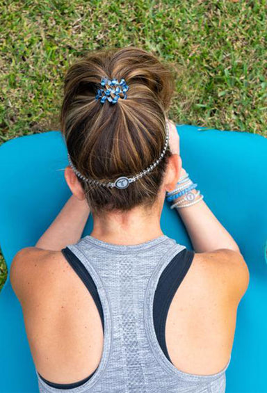 TELETIES Headband - Party People, clear coil headband with rainbow confetti glitter