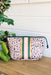The Mary Jo Neoprene Large Cosmetic, Taylor Gray large carryall cosmetic bag with  green and gold metallic stripe 