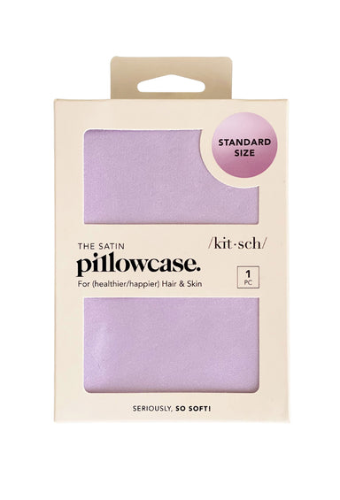 Kitsch Satin Pillowcase in Lavender, satin lavender pillowcase