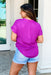 Kerry Blouse in Viola, purple v-neck short sleeve blouse