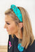 Macey Rhinestone Headband in Turqouise, Headband with big rhinestones the same color