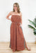 Mexico Sands Jumpsuit, Strapless dress with side slits and an adjustable elastic waist