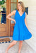 More than you know dress, blue mini dress with ruffle detailing and distressed hem line