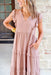 Paige Midi Dress in Mocha, V-Neck ruffle sleeve tiered midi dress with ruffle detailing on tiering 