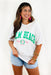 Palm Beach Graphic Tee, white oversized tee with "palm beach" in green 