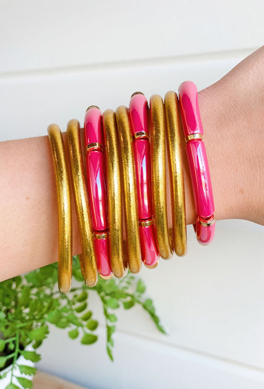 Summer Feelings Bracelet Set in Fuchsia, set of three fuchsia colored bracelet set of 3