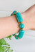 Time To Shine Bracelet in Turquoise, single beaded bracelet mixed with gold beads