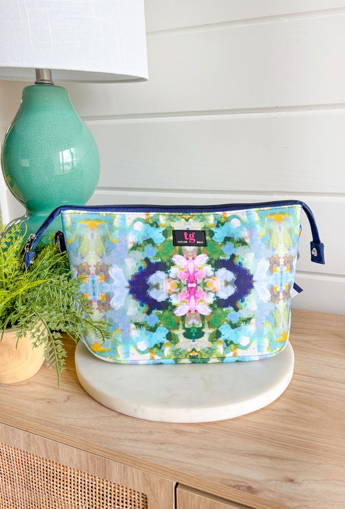 The Nantucket Bloom Laura Park Neoprene Large Cosmetic Groovy's