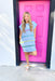 All The Attention Dress in Blue, short sleeve blue textured dress with pockets, silver, hot pink, electric blue, yellow, & green horizontal sequin stripes on the dress