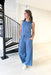 Down To Dallas Jumpsuit, blue sleeveless jumpsuit with pockets, wide legs, and drawstring waist
