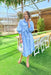 From Time To Time Midi Dress, quarter sleeve button up midi dress with tie detail on the waist in shade light blue