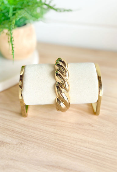 Loyal To You Bracelet, gold twist clamp bracelet
