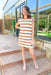 Make A Change Dress, short sleeve taupe and cream striped dress with pockets