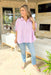Never A Doubt Button Up Top, dulman sleeve pink and white striped button down top