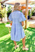Serena Dress in Chambray, babydoll puff sleeve button up dress