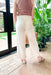 Z SUPPLY Farah Pant in Sandstone, wide leg linen pants with belt loops and pleating 