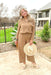 Z SUPPLY Kaili Button Up Gauze Top in Otter, gauze button up with two front pockets in a caramel brown 