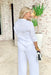 Z SUPPLY Kaili Button Up Gauze Top in White, white gauze button up with two front pockets