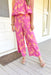 Z SUPPLY Monte Sunshine Floral Pant, wide leg pink pant with sherbet floral print, elastic waist band and pockets 