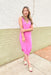 Z SUPPLY Reverie Slub Dress in Heartbreaker Pink, bubble gum pink midi tank dress with v-neck 