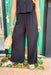 Z SUPPLY Scout Textured Slub Pants in Black, elastic waistband wide leg light weight pants