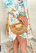Brunch In Capri Bamboo Crossbody, bamboo crossbody with magnetic closure and wooden bead strap