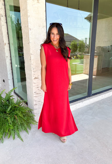 Distant Memory Midi Dress in Red - Groovy's