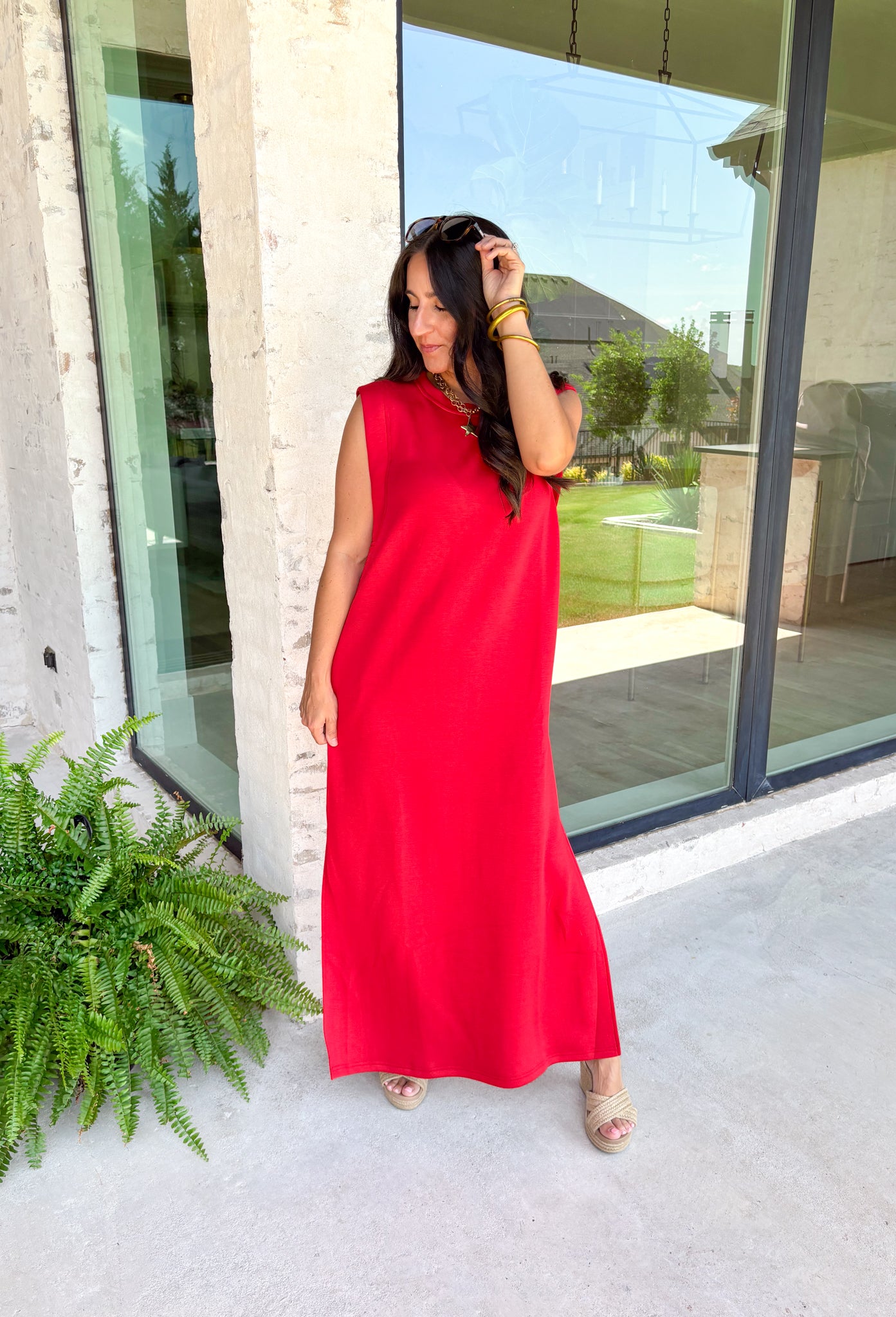 Distant Memory Midi Dress in Red - Groovy's