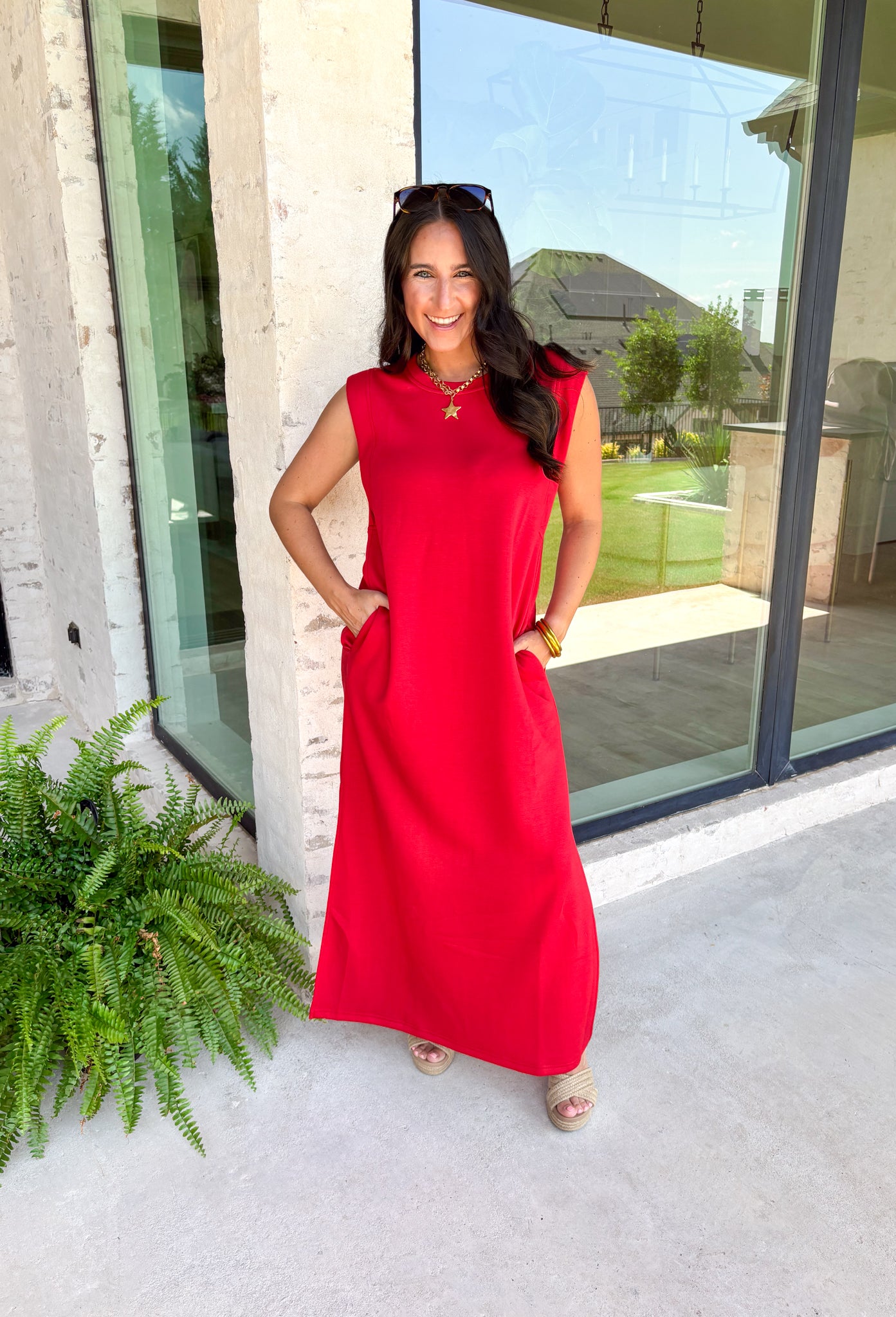 Distant Memory Midi Dress in Red - Groovy's