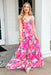 Wishing for floral maxi dress, beautiful pink floral print, it features adjustable spaghetti straps and a flattering front twist detail