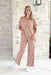 Z SUPPLY Take It Easy Rub Tunic in Maple Heather, rolled short sleeves with soft v-neck