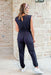 Z SUPPLY Indy Knit Jumpsuit, Black textured cap sleeve jumpsuit with jogger style bottom, smocked waist and soft v-neck line