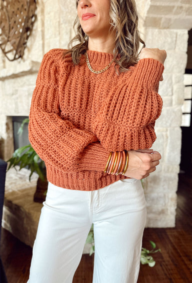 Apple Cider Sips Knit Sweater, burnt orange knit sweater