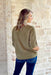 Boston Market Sweater in Olive, waffle knit short sleeve sweater top with folded sleeves 