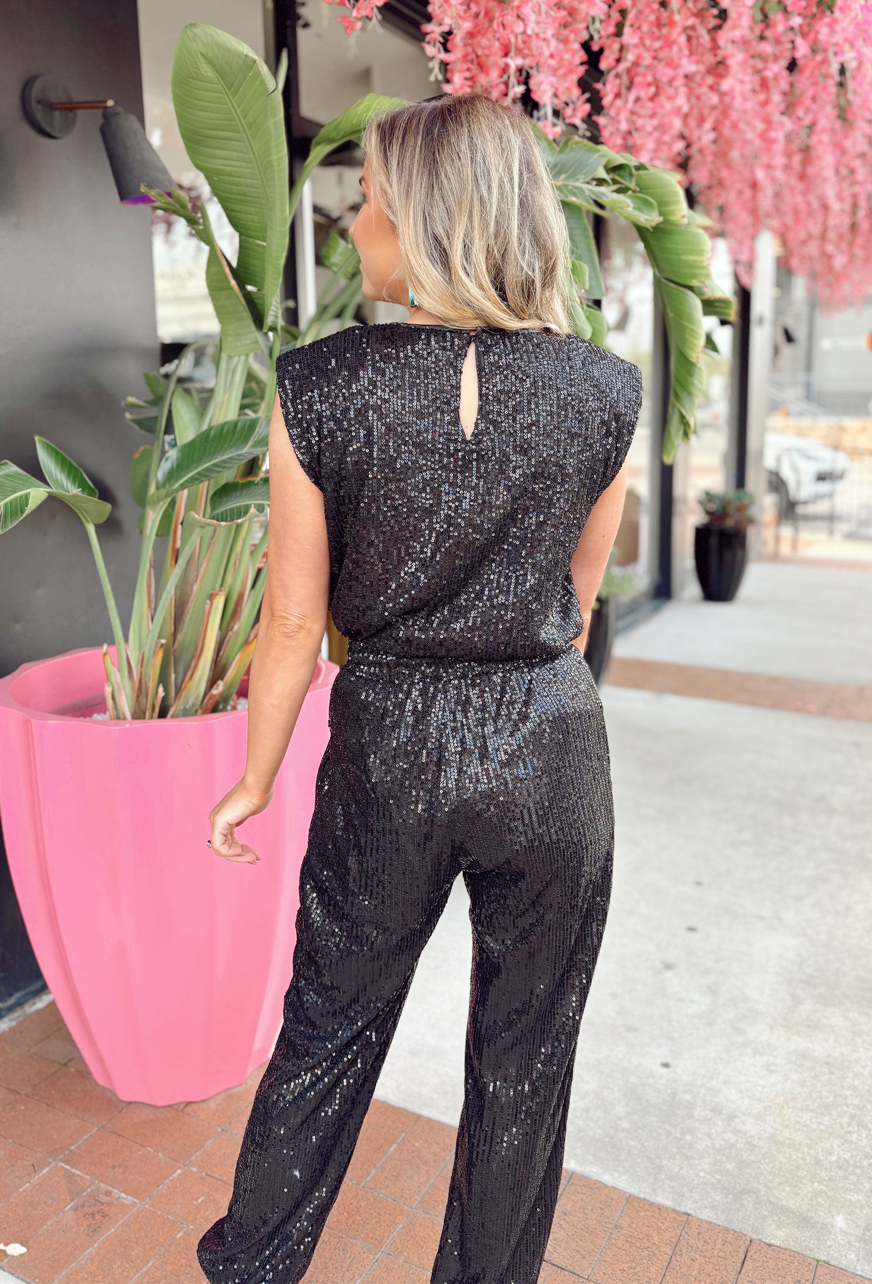 Bring The Sparkle Top, muscle tank black sequin top
