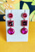 Center Of Attention Earrings, pink circle and square gem earrings 