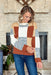 Check It Out Sweater, cognac, heather grey, white, tan checkered sweater